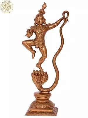 14'' Kaliya Krishna | Madhuchista Vidhana (Lost-Wax) | Panchaloha Bronze from Swamimalai