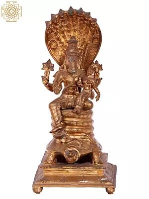 12'' Hayagreeva with Goddess Lakshmi | Madhuchista Vidhana (Lost-Wax) | Panchaloha Bronze from Swamimalai