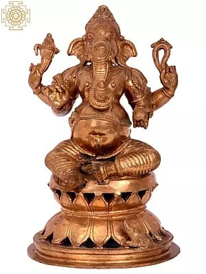 12'' Lord Ganesha Bronze Statue | Madhuchista Vidhana (Lost-Wax) | Panchaloha Bronze from Swamimalai