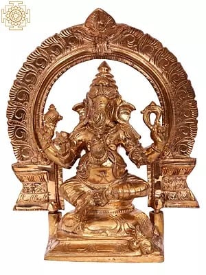 10'' Sitting Lord Ganesha | Madhuchista Vidhana (Lost-Wax) | Panchaloha Bronze from Swamimalai