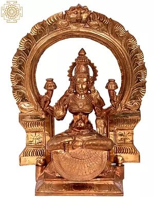 12'' Sitting Goddess Lakshmi | Madhuchista Vidhana (Lost-Wax) | Panchaloha Bronze from Swamimalai