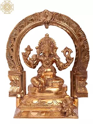 12'' Sitting Lord Ganesha | Madhuchista Vidhana (Lost-Wax) | Panchaloha Bronze from Swamimalai