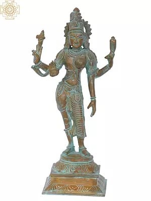 11'' Ardhanarishvara | Madhuchista Vidhana (Lost-Wax) | Panchaloha Bronze from Swamimalai