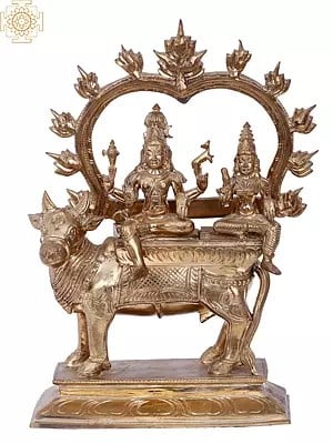12'' Shiva Parvati Pradosha | Madhuchista Vidhana (Lost-Wax) | Panchaloha Bronze from Swamimalai