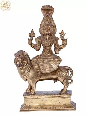 11'' Prathyangira Devi | Madhuchista Vidhana (Lost-Wax) | Panchaloha Bronze from Swamimalai