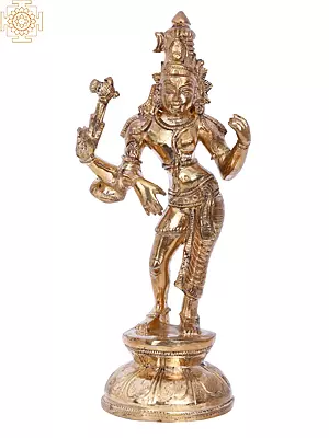 8'' Ardhanarishvara Lost-Wax Panchaloha Bronze Sculpture