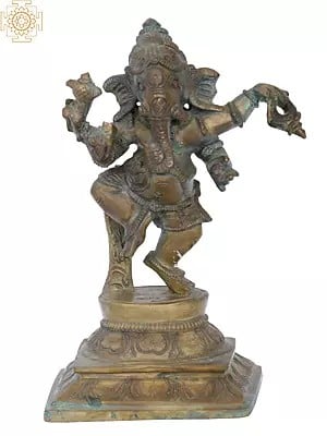 6'' Dancing Ganesha | Madhuchista Vidhana (Lost-Wax) | Panchaloha Bronze from Swamimalai