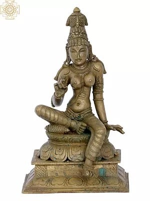 12'' Parvati as Boga Shakti | Madhuchista Vidhana (Lost-Wax) | Panchaloha Bronze from Swamimalai