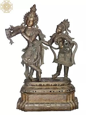46'' Radha Krishna | Madhuchista Vidhana (Lost-Wax) | Panchaloha Bronze from Swamimalai