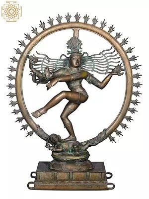 42'' Nataraja Bronze Statue | Madhuchista Vidhana (Lost-Wax) | Panchaloha Bronze from Swamimalai