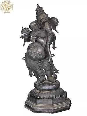 48'' Writing Ganesha | Madhuchista Vidhana (Lost-Wax) | Panchaloha Bronze from Swamimalai