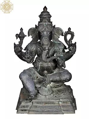 39'' Large Ganesha | Madhuchista Vidhana (Lost-Wax) | Panchaloha Bronze from Swamimalai