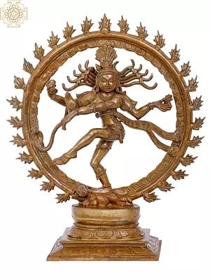 16'' Nataraja Panchaloha Bronze Statue | Madhuchista Vidhana (Lost-Wax) | Panchaloha Bronze from Swamimalai