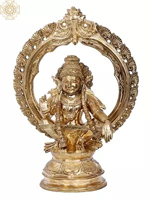 11'' Lord Ayyappan | Madhuchista Vidhana (Lost-Wax) | Panchaloha Bronze from Swamimalai