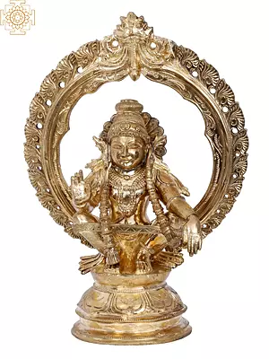 Lord Ayyappan Panchaloha Bronze Statue (11'') | Madhuchista Vidhana