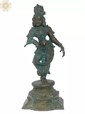 12'' Dancing Lady | Madhuchista Vidhana (Lost-Wax) | Panchaloha Bronze from Swamimalai
