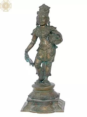 12'' Lady Pot of Water | Madhuchista Vidhana (Lost-Wax) | Panchaloha Bronze from Swamimalai