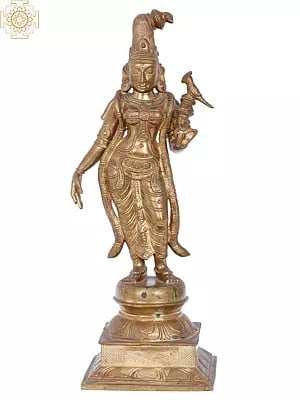 15'' Goddess Andal | Madhuchista Vidhana (Lost-Wax) | Panchaloha Bronze from Swamimalai