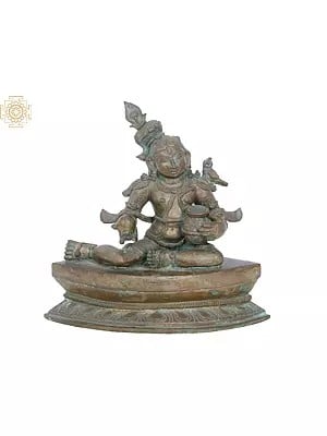 8'' Butter Krishna | Madhuchista Vidhana (Lost-Wax) | Panchaloha Bronze from Swamimalai