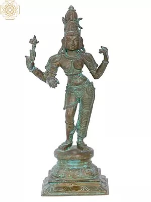 15'' Ardhanarishvara | Madhuchista Vidhana (Lost-Wax) | Panchaloha Bronze from Swamimalai