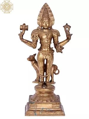 19'' Lord Shiva as Bhairava | Madhuchista Vidhana (Lost-Wax) | Panchaloha Bronze from Swamimalai