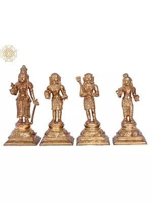 11'' Nalvar Set | Madhuchista Vidhana (Lost-Wax) | Panchaloha Bronze from Swamimalai
