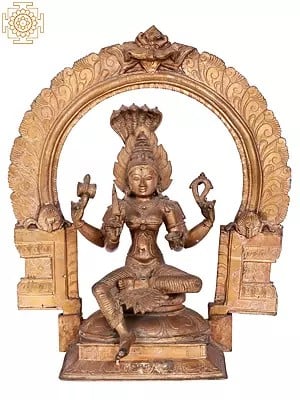 17'' Goddess Mariamman (South Indian Durga) | Madhuchista Vidhana (Lost-Wax) | Panchaloha Bronze from Swamimalai