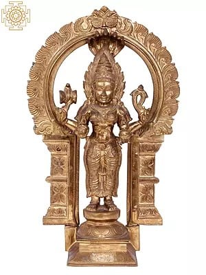 22'' Standing Goddess Mariamman (South Indian Durga) | Madhuchista Vidhana (Lost-Wax) | Panchaloha Bronze from Swamimalai
