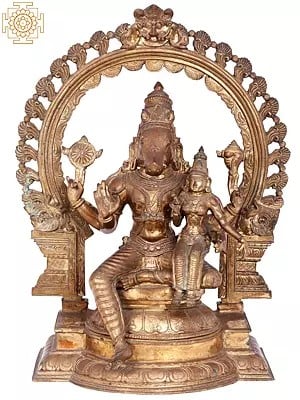 20'' Lord Varaha with Goddess Lakshmi Panchaloha Bronze Statue