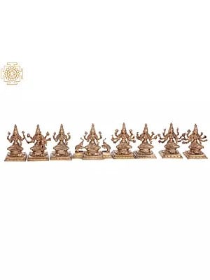 7'' Ashtalakshmi Set | Madhuchista Vidhana (Lost-Wax) | Panchaloha Bronze from Swamimalai
