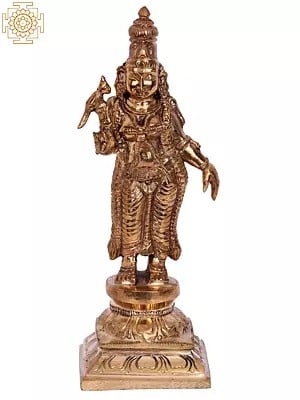 6'' Goddess Meenakshi | Madhuchista Vidhana (Lost-Wax) | Panchaloha Bronze from Swamimalai