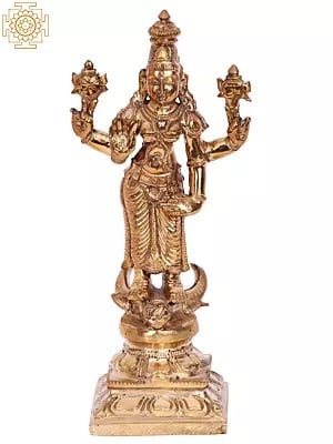 7'' Standing Goddess Durga | Madhuchista Vidhana (Lost-Wax) | Panchaloha Bronze from Swamimalai