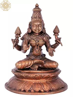 6'' Goddess Lakshmi | Madhuchista Vidhana (Lost-Wax) | Panchaloha Bronze from Swamimalai