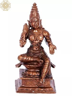 4'' Goddess Sivagami (Devi Uma) | Madhuchista Vidhana (Lost-Wax) | Panchaloha Bronze from Swamimalai