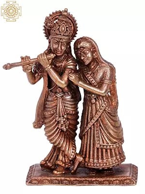 3'' Small Radha Krishna | Madhuchista Vidhana (Lost-Wax) | Panchaloha Bronze from Swamimalai