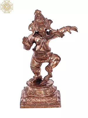 3.5" Dancing Ganesha | Madhuchista Vidhana (Lost-Wax) | Panchaloha Bronze from Swamimalai