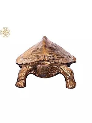 3'' Small Tortoise Bronze Figurine | Madhuchista Vidhana (Lost-Wax) | Panchaloha Bronze from Swamimalai