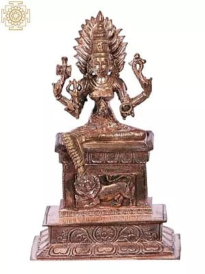 5'' Small Goddess Mariamman | Madhuchista Vidhana (Lost-Wax) | Panchaloha Bronze from Swamimalai