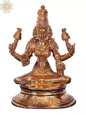 3.5'' Goddess Lakshmi Statue | Madhuchista Vidhana (Lost-Wax) | Panchaloha Bronze from Swamimalai