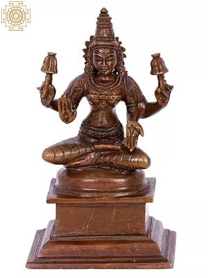 6" Goddess Lakshmi Panchaloha Bronze Statue from Swamimalai