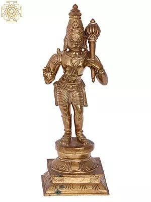 9" Standing Sankat Mochan Hanuman | Madhuchista Vidhana (Lost-Wax) | Panchaloha Bronze from Swamimalai
