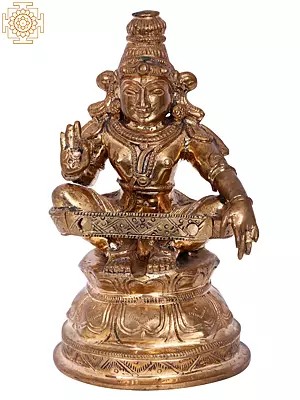6" Lord Ayyappan | Madhuchista Vidhana (Lost-Wax) | Panchaloha Bronze from Swamimalai