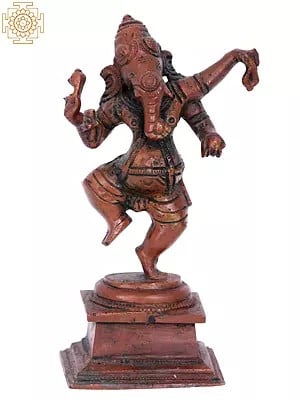 5" Small Dancing Ganesha | Madhuchista Vidhana (Lost-Wax) | Panchaloha Bronze from Swamimalai