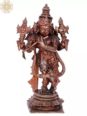 6" Bellur Vishnu | Madhuchista Vidhana (Lost-Wax) | Panchaloha Bronze from Swamimalai