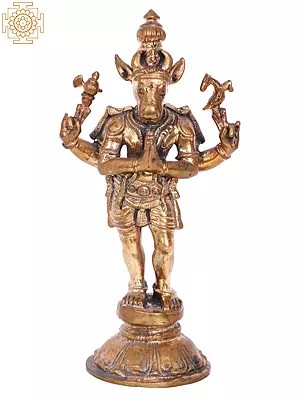 5" Standing Nandikeshwara | Madhuchista Vidhana (Lost-Wax) | Panchaloha Bronze from Swamimalai