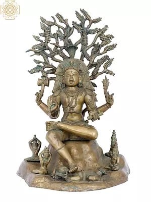 21" Dakshinamurthy Shiva | Madhuchista Vidhana (Lost-Wax) | Panchaloha Bronze from Swamimalai