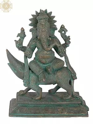 7" Vijaya Ganapati | Madhuchista Vidhana (Lost-Wax) | Panchaloha Bronze from Swamimalai