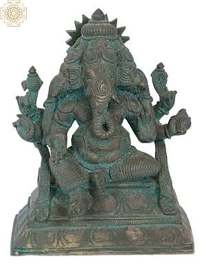 7" Three Face Ganesha | Madhuchista Vidhana (Lost-Wax) | Panchaloha Bronze from Swamimalai