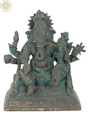 7" Ucchista Ganapati Bronze Statue | Madhuchista Vidhana (Lost-Wax) | Panchaloha Bronze from Swamimalai