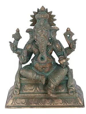 7” Vijaya Ganapati Bronze Statue | Madhuchista Vidhana (Lost-Wax) | Panchaloha Bronze from Swamimalai